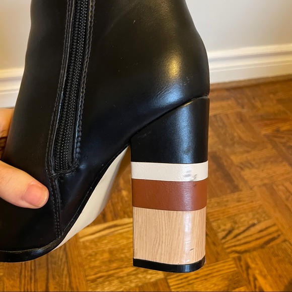 Heeled Leather Chunky Boots - Picture 6 of 9